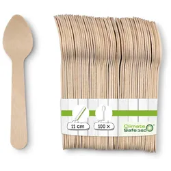 greenbox - Espressolöffel aus Holz 11 cm, 100 St.