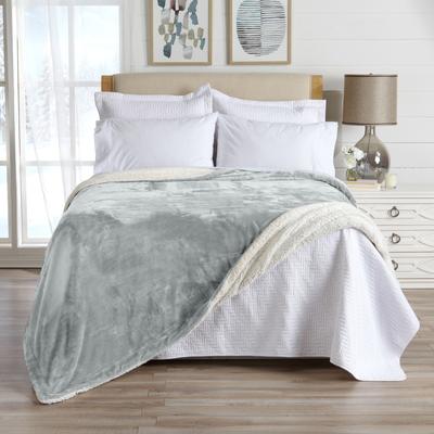 Linery & Co. Luxurious Velvet Plush Fleece Reversible Sherpa Bed Blanket