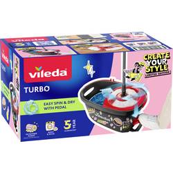 Vileda 183681 Vileda TURBO MY STYLE Box - Cleaning Lovers Wischmopp-Komplettset Anthrazit, Rot 1 St.