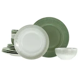 CreaTable Celadon bunt Tellerset 12-tlg Steinzeug