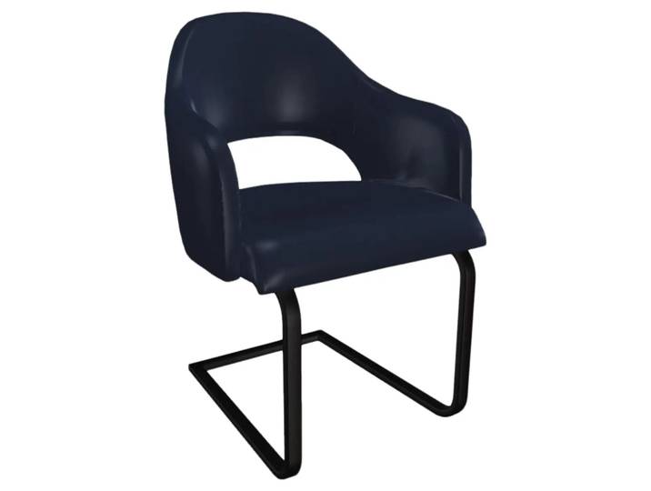Freischwinger Salesa Trendstühle / Farbe: Kobalt / Material: Leder
