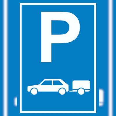 HB-Druck PKW mit Anhänger Parkplatz Schild Gespannparkplatz A1 (594x841mm)