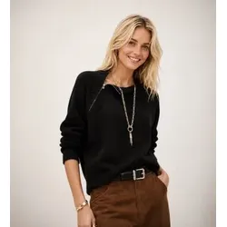 BA&SH für Damen. 1H24CORV Schwarzer Kaschmirpullover Corvy (38), Lässig, Cachemir, Langarm