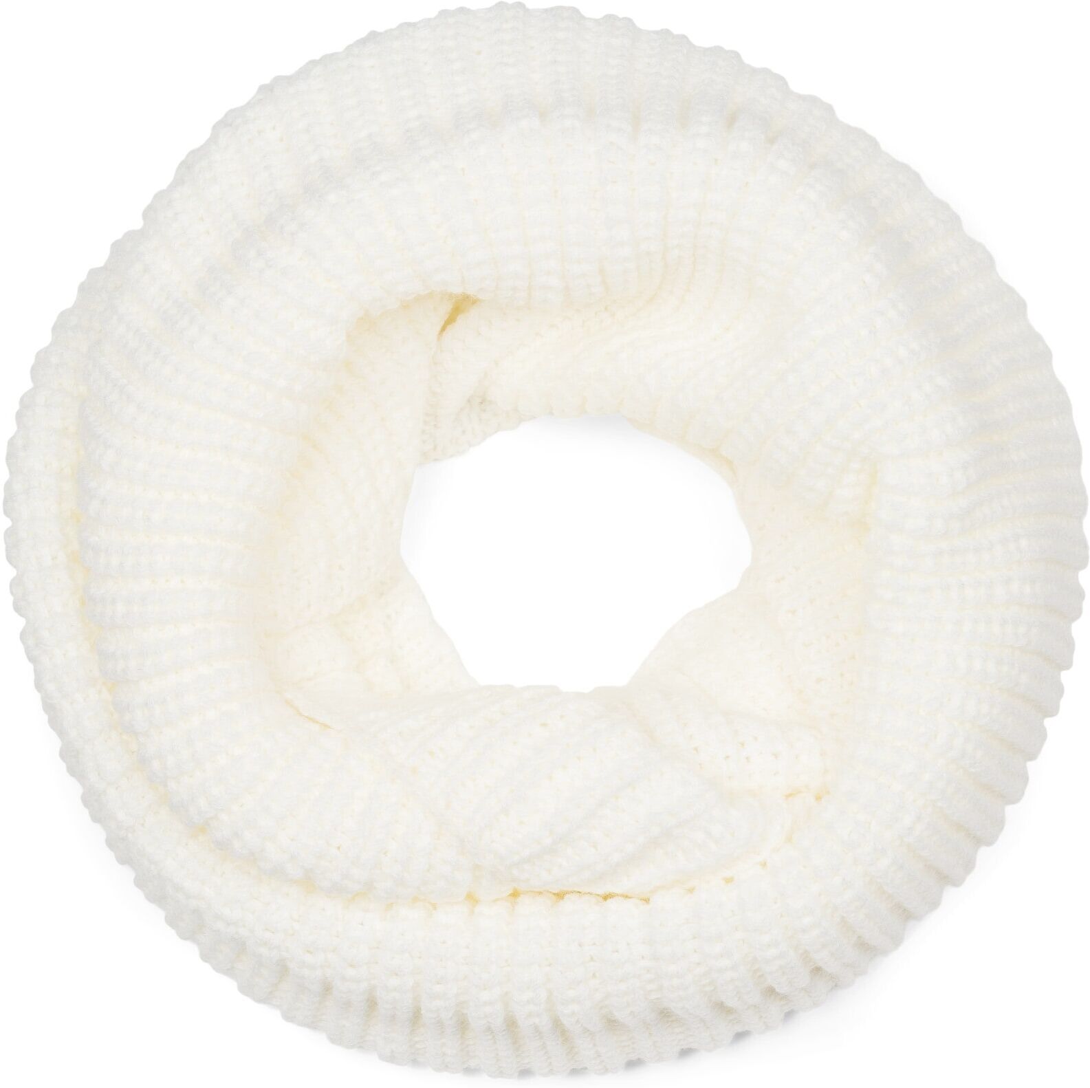 Strickschal STYLEBREAKER "Unifarbener Feinstrick Loop", Damen, weiß, Obermaterial: 100% Polyacryl PAN., Modisch, Modetücher Strickschal