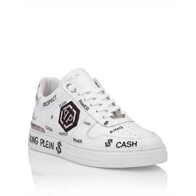 Sneaker PHILIPP PLEIN "Low-Top-Sneaker", Herren, Gr. 42, Normalschaft, weiß (01, weiß), Schuhe Sneaker