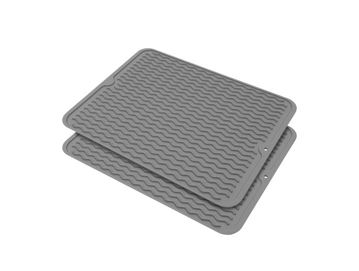 Abtropfmatte Silikon 40 x 30 cm 2er Set grau
