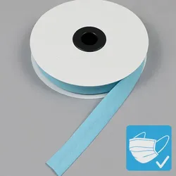Schrägband aus Polycotton, Einfassband, doppelt gefalzt, 40/20 mm, hellblau, Rolle mit 25 m, Baumwolle, Polyester