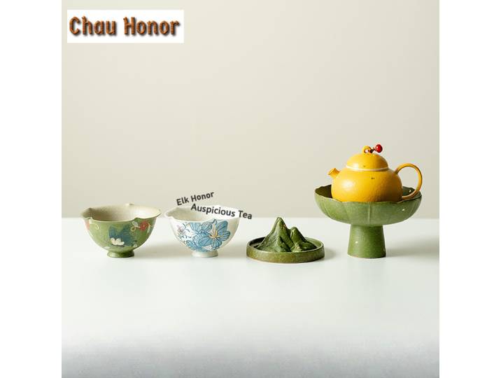 Service à thé papillon doré saupoudrer, ensemble complet élégant pour cérémonie du thé, théière et tasse à thé, fournitures de décoration Cha