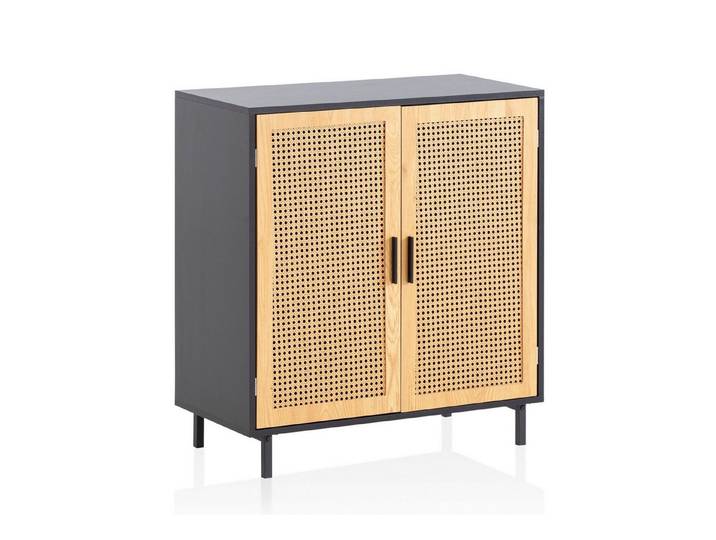 moebelfaktor Sideboard Drivdalen, Breite 80 cm, mit 4 Fächern, schwarz, Kommode