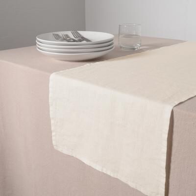 "KAF Home 100% Stone Washed Linen Table Runner, 14"" x 72"" - 14"" x 72"""
