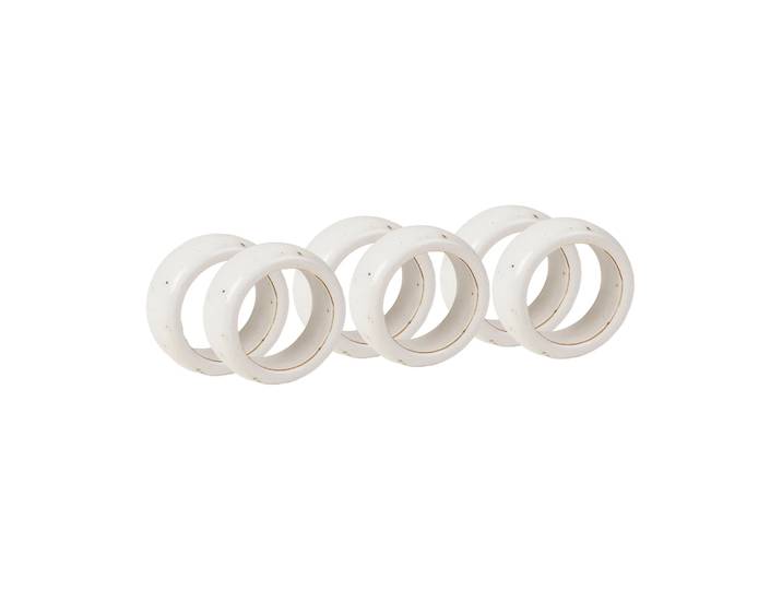 Broste Copenhagen Anneau de serviette Nordic Vanilla, paquet de 6 Cream with grains