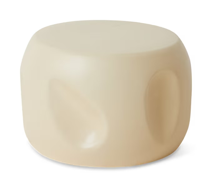 HKliving Ronde Bijzettafel Currents Keramiek, Crème, Ø50 cm
