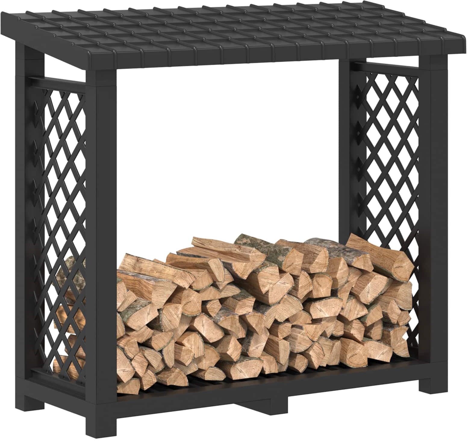 vidaXL Support à bois 114 x 46 x 101 cm PP Anthracite