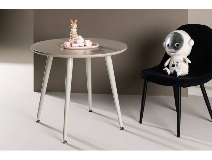 Runder Kindertisch NILO – Skandinavisches Design in Beige - Beige - Luxusbetten24