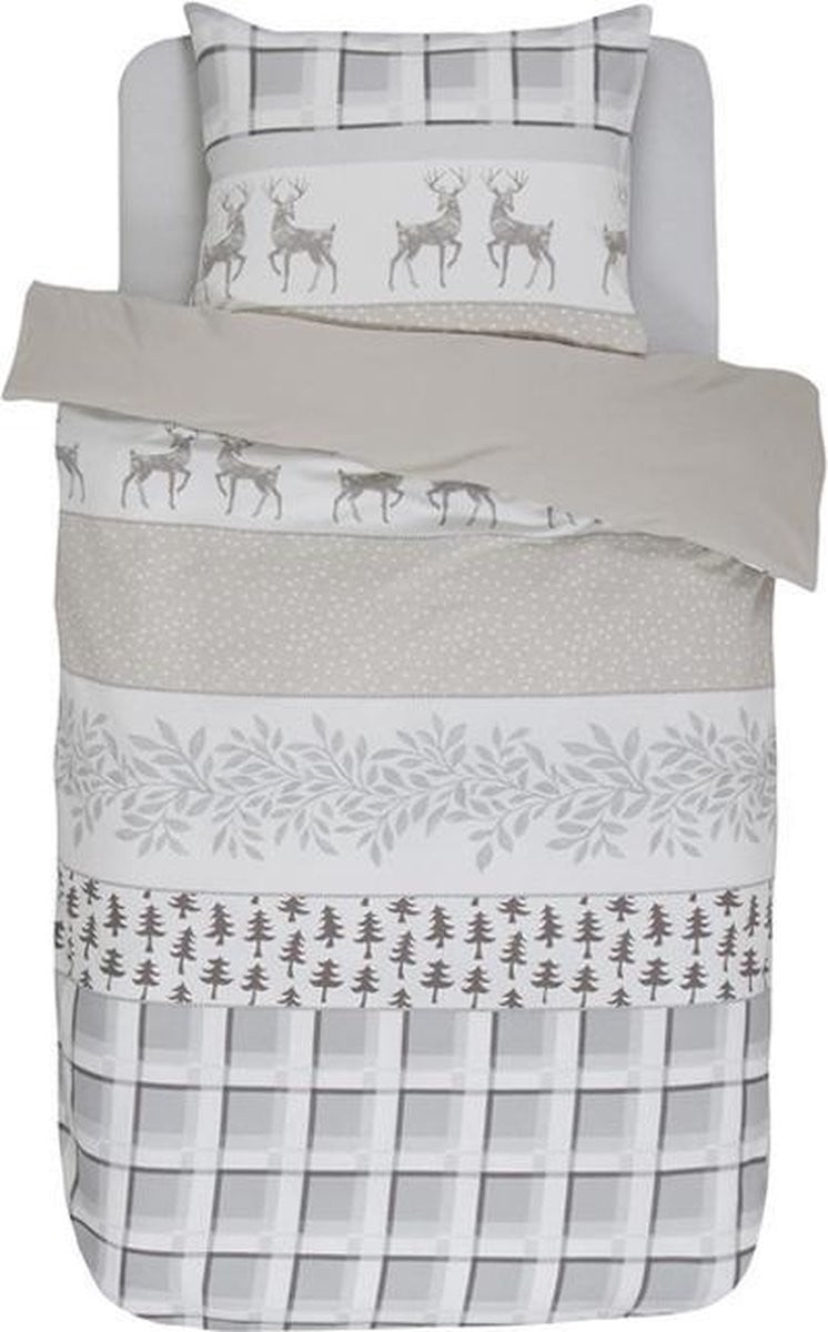 Vanezza Winter Wonder Dekbedovertrek - Flanel - Eenpersoons - 140 x 200 cm - Ecru
