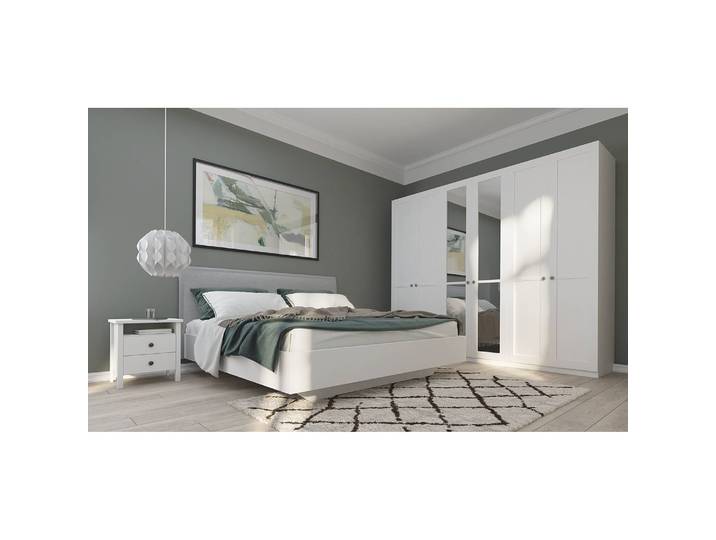 Armoire country reflect 270 x 222cm Blanc/Blanc/Verre clair Basic