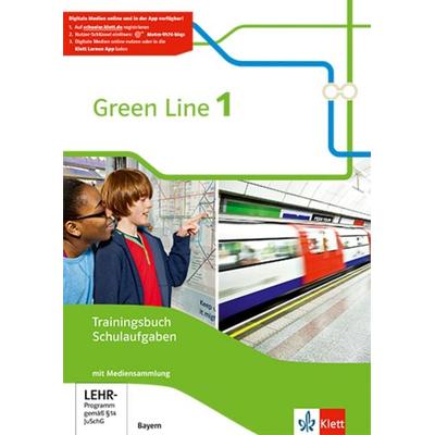 Green Line 1. Trainingsbuch Schulaufgaben mit Lösungen und Audios. Ausgabe Bayern ab 2017, Set von , Klett Schulbuchverlag, 978-3-12-803011-1