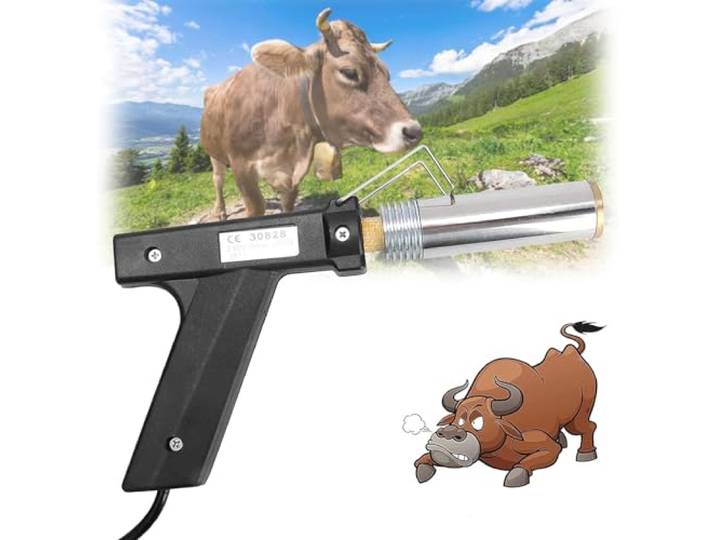 NGARY Tragbarer Enthorner, 250 W, Elektrisches, Blutloses Rinderschaf-Enthornungsgerät Mit Metallbügel, Gute Wärmeleitfähigkeit Und Hohe Temperaturbeständigkeit, Für Kälber, Lämmer, Schafe Und Ziegen