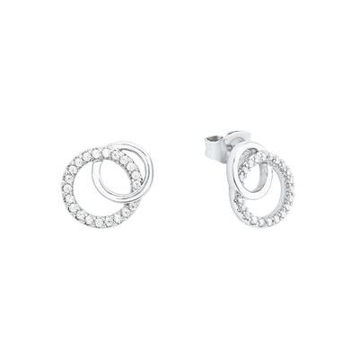 Paar Ohrstecker AMOR "Schmuck Geschenk Ohrschmuck Kreise", bunt (silberfarben, weiß, kristallweiß), Ohrringe, Damen, Silber 925 (Sterlingsilber), mit Zirkonia (synth.)