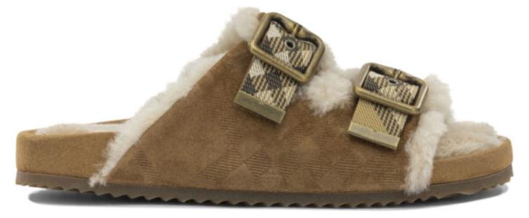 BURBERRY Sandalen aus Wildleder, Beige, Damen, Größe 37