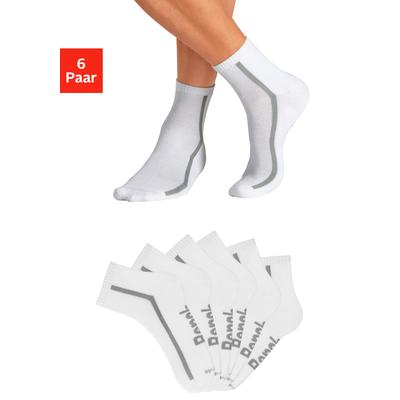 Tennissocken BENCH. "Sportsocken Herren Quartersocks atmungsaktiv", Herren, Gr. 39-42, weiß (6x weiß), Baumwollmischung, uni, elastisch, Socken Tennissocken, dämpfend durch Hochfersen- Frottee