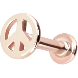 14 Karat Gold Labret mit Push Fit PEACE-ZEICHEN