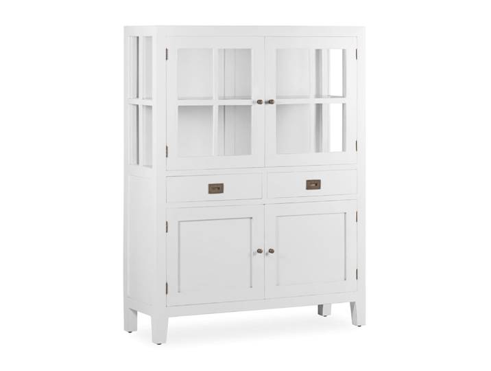 Vitrine en bois de mindi blanc H 145 cm
