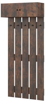Costway Entryway Wall Coat Rack Wall Mounted Coat Clothes Rack-Rustic Brown
