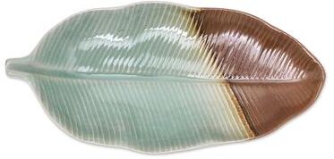 Novica Handmade Nature Is Present Celadon Ceramic Platter (Thailand)