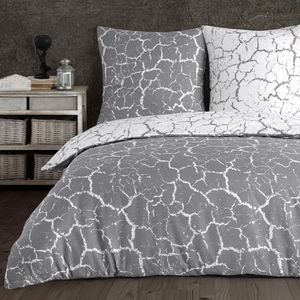 Buymax Bettwäsche Mercer, grau, Renforcé, Kissenbezug 80x80 cm und ein Bettbezug 135x200 cm