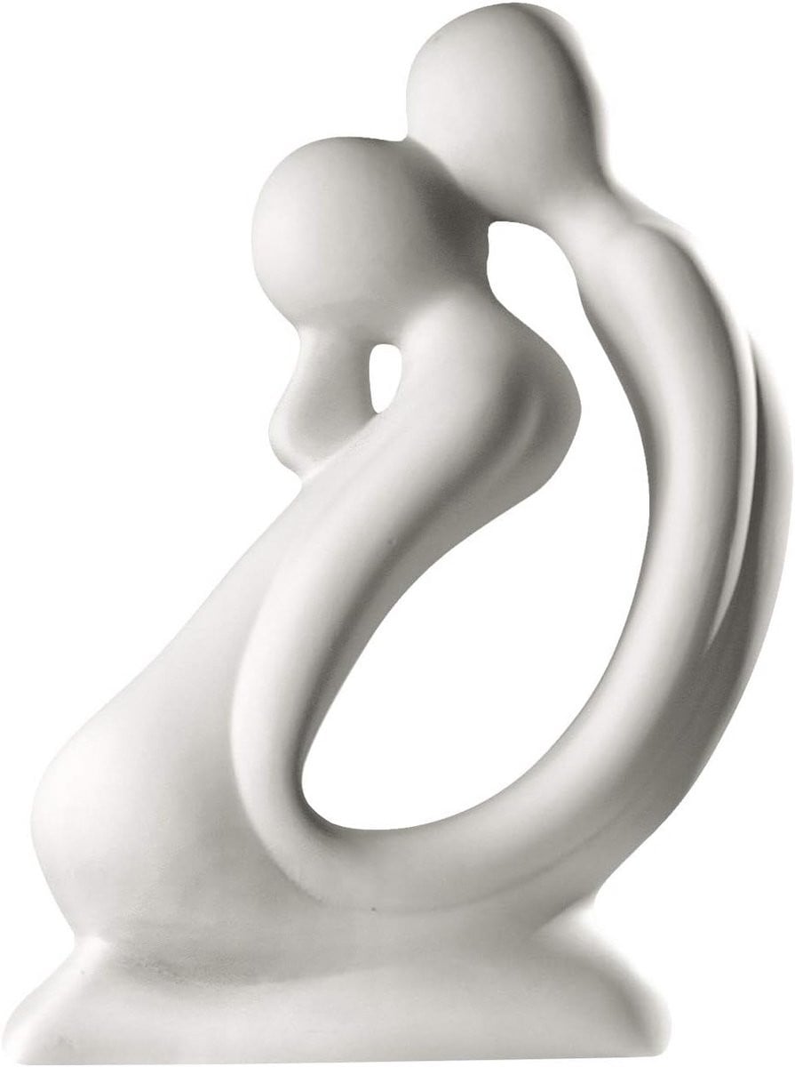 Romantisch Sculptuur Kissend Paar Knielende Figuren Crèmewit Hoogte: 42 cm