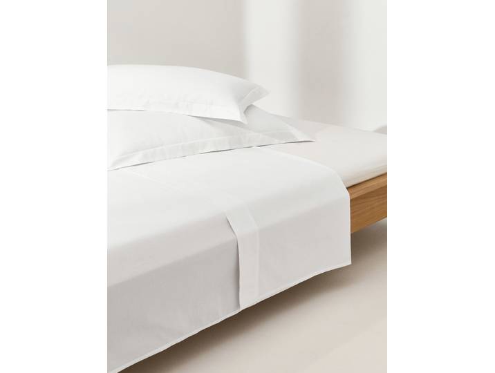 Drap plat en satin de coton Premium