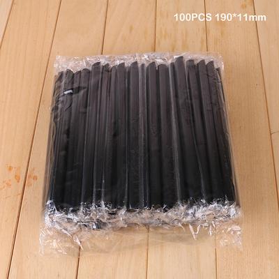 The Handy Homestead Wide Bubble Tea & Boba Smoothie Straws Plastic Drinking Straws black