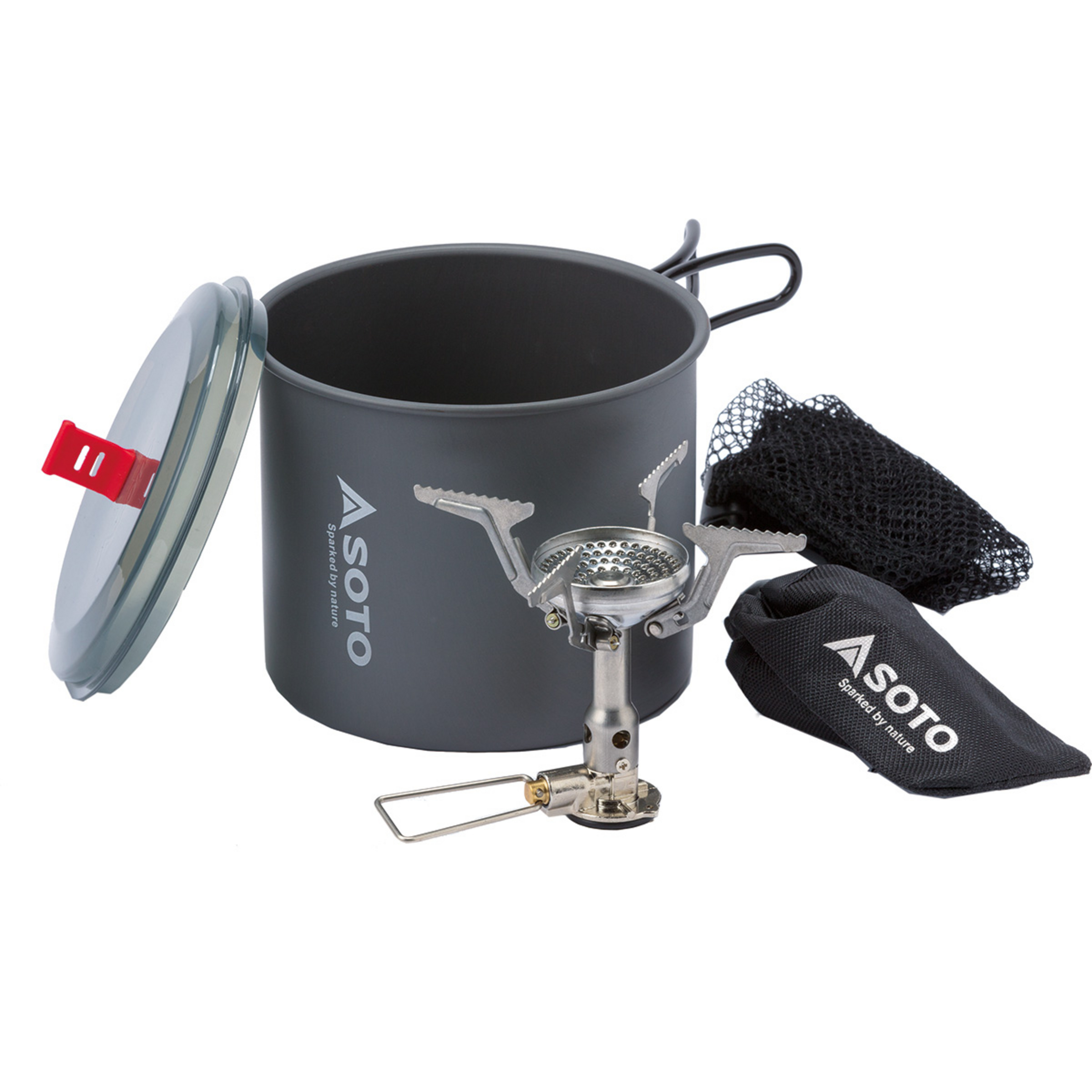 Soto Amicus Gaskocher/New River Kochtopf Campingkocher grau Camping