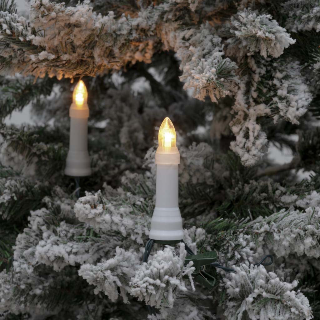 KONSTSMIDE LED-Christbaumkerzen "Weihnachtsdeko aussen, Christbaumschmuck", weiß, Dioden 16 Stk., Gesamtlänge 15,5m, Lichterketten, Topbirnen, One String, 16 funkelnde bernsteinfarbene Dioden, LED-Christbaumkerzen