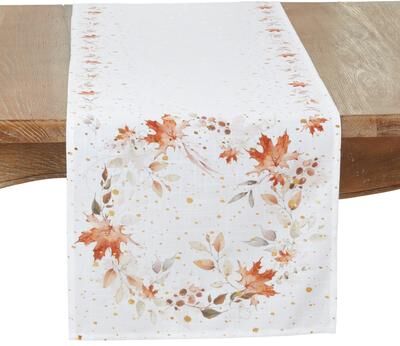 Saro Lifestyle "Golden Harvest Leaf Table Runner - 16""x72"""