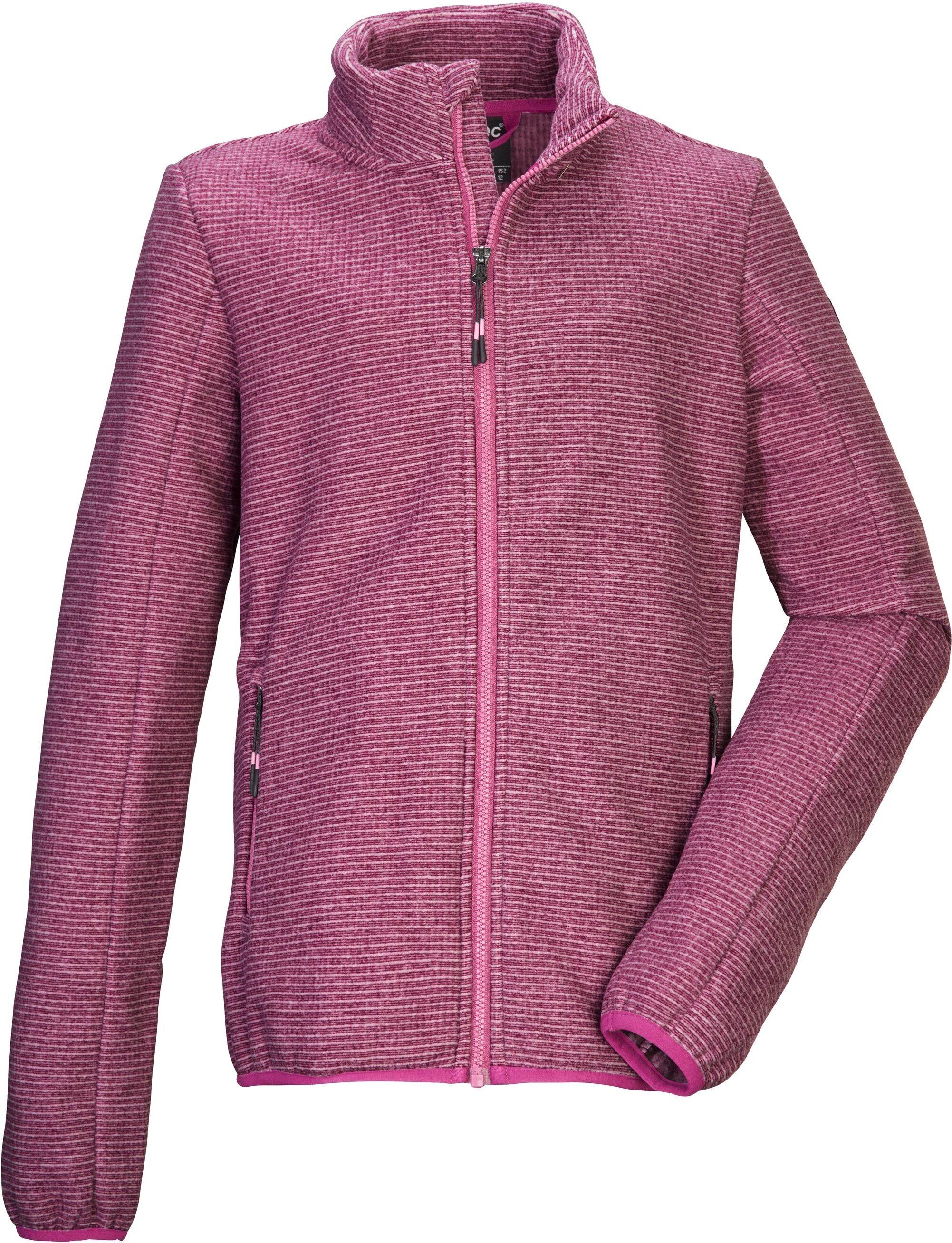 Fleecejacke KILLTEC "KOW 215 GRLS KNTFLC JCKT", Kinder, Gr. 176, pink (himbeere), Obermaterial: 100% Polyester, Jacken Fleecejacke, Strickfleecejacke für Kids, Kinnschutz, Zipper-Taschen himbeere 176