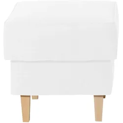 HOCKER Karlen Bezug Veloursstoff Buche natur / creme