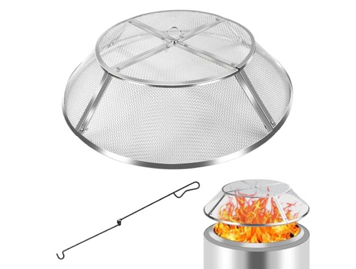 PWSOMJ Funkenschutz, 304 Edelstahl, kompatibel mit Solo-Herd, flaches Design, dient auch als Grill, langlebig und sicher (68,6 cm)