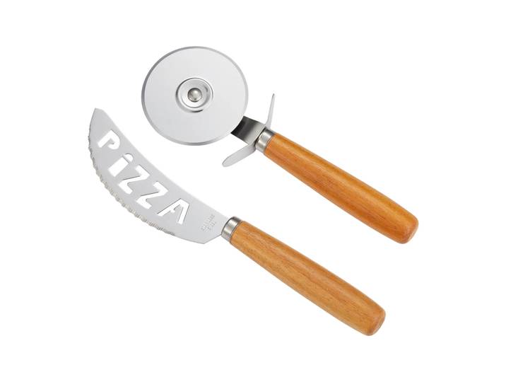 Dorre Set à pizza Pino Couteau et roulette à pizza Acacia-acier inoxydable