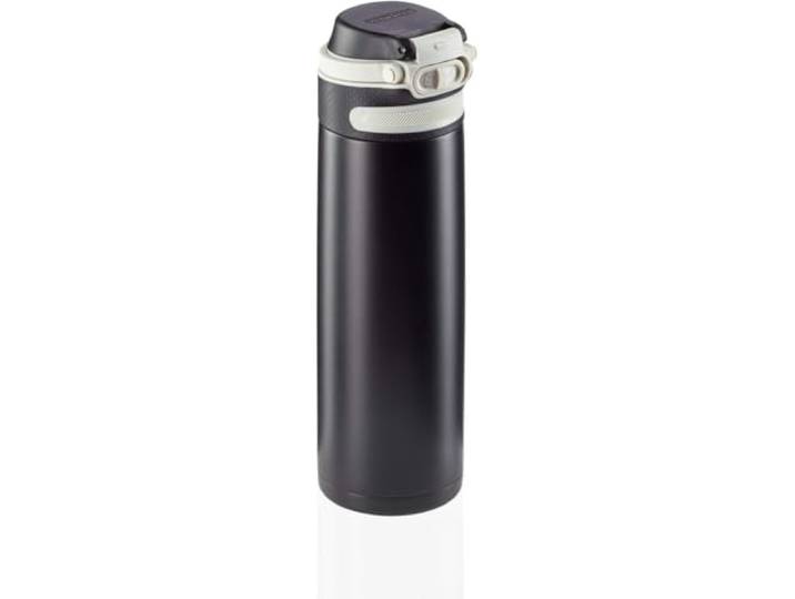Leifheit Isolierbecher Flip, 600 ml, Einhand-Öffnung, Schwarz
