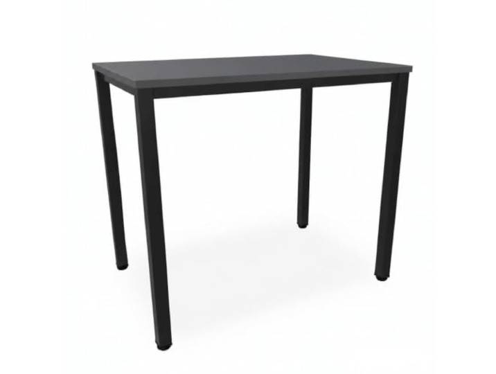 EIGENTLICH Stehtisch Gestell Schwarz, H112,5 cm (Anthrazit, 120x80 cm) Büro Besprechungs-Stehtisch quadratische Beine Stahlrohr, Meetingtisch Bartisch aus eigener Fertigung für Privat und Gewerbe