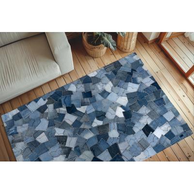 Teppich OBSESSION "My Denim Pocket 465", blau, B:160cm H:8mm L:230cm, Baumwolle, Teppiche, Teppich