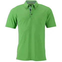 Polo-Shirt Trachtenlook "JN716" - L - lime/lime-white