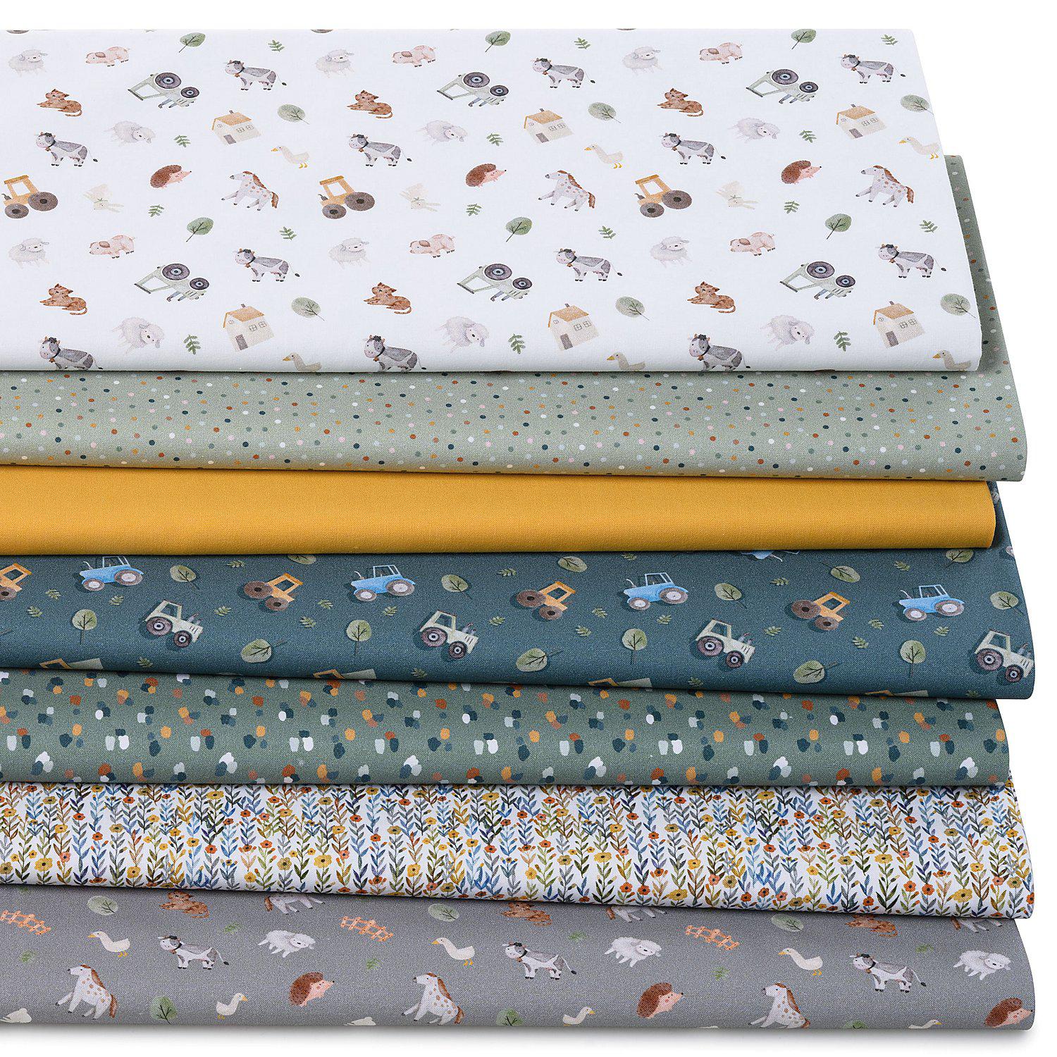 Patchwork- und Quiltpaket "Bauernhof", weiß-color