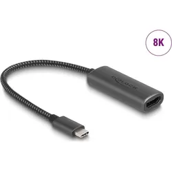Delock USB Type-C Adapter zu HDMI (DP Alt Mode) 8K mit HDR (HDMI, HDMI), Video Adapter, Grau