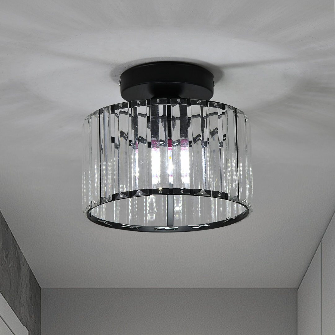 GreeLustr Glass Semi Flush Mount Black