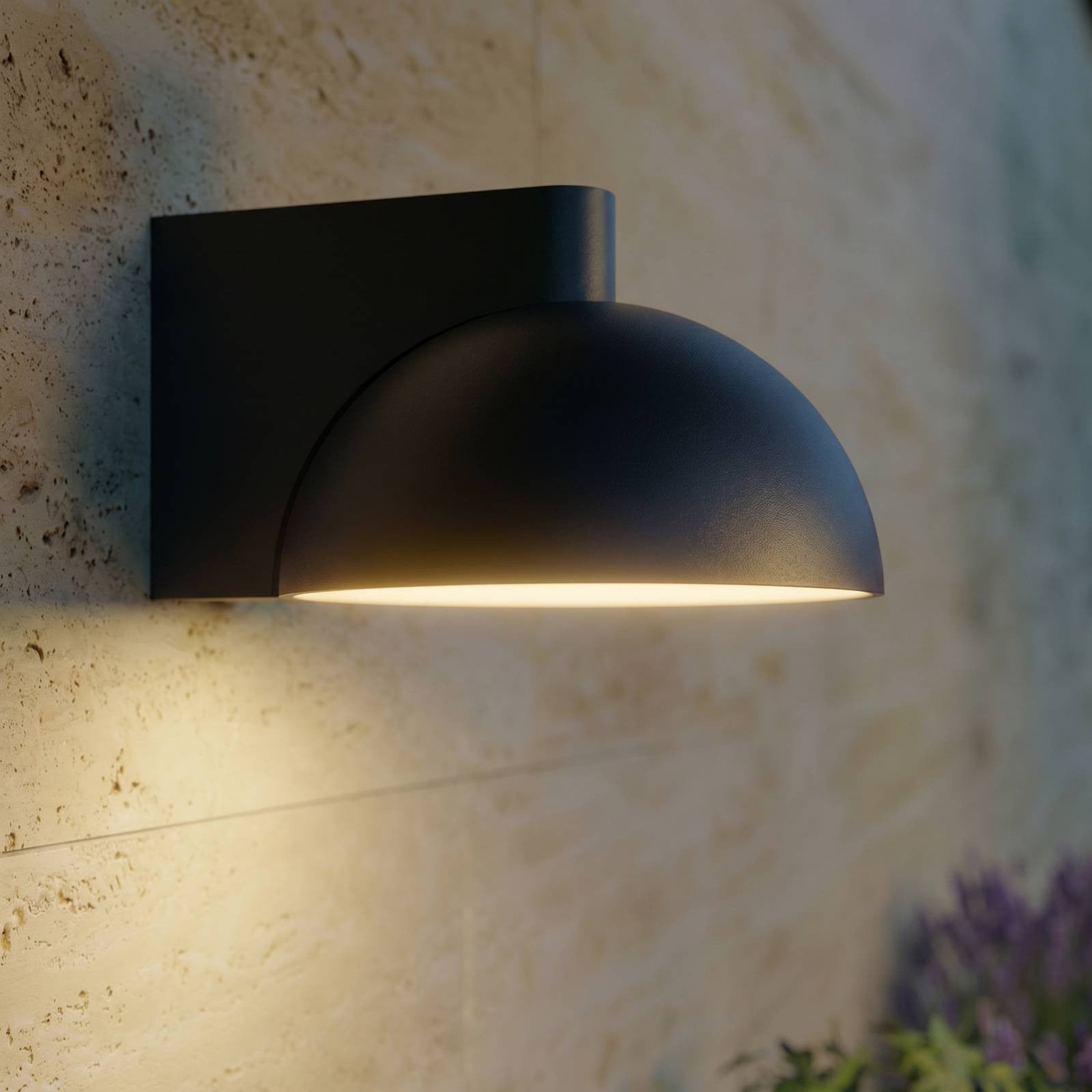 Lucande Velira LED buiten wandlamp zwart modern IP54
