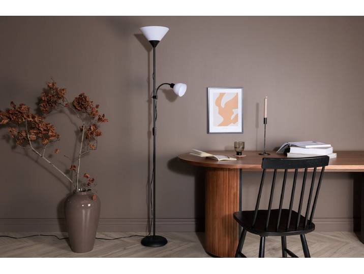 Stehlampe „Ragnar“ – Schlanke, moderne Silhouette 2-flammig - Schwarz - Luxusbetten24