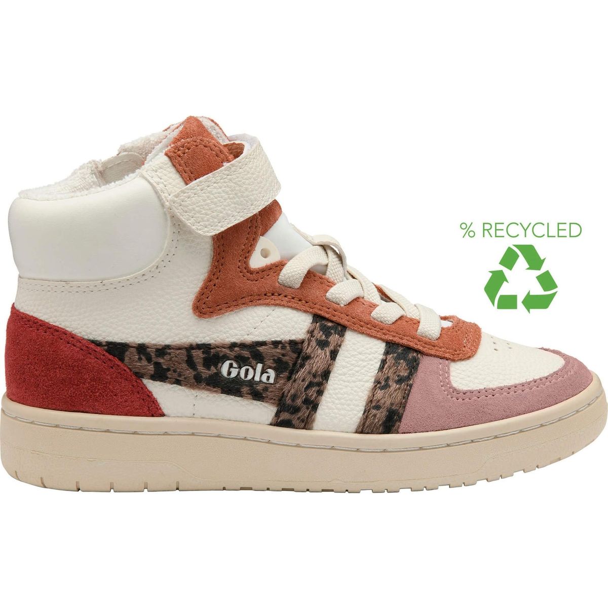 Gola Talon Safari Sneaker Kids off white/brownrose/brown speckle/deep red (WT) 31 CKA082-WT-31-offwhitebrownrosebrownspeckledeepred